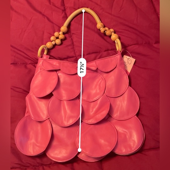 Vintage Prezzo Pink Leather Fish Scale Handbag - Picture 5 of 7